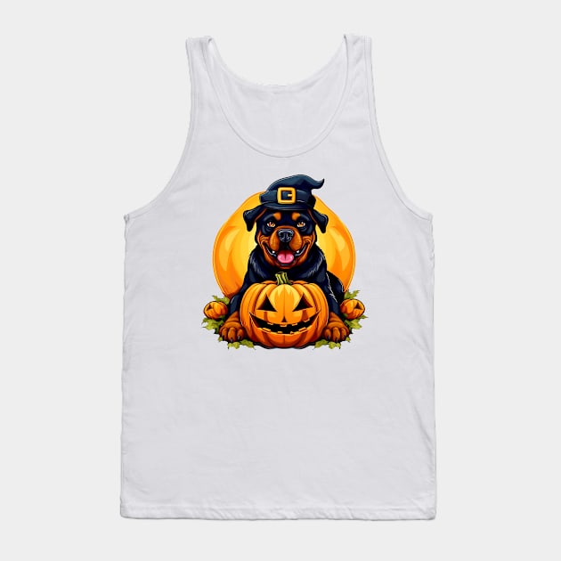 Rottweiler Dog inside Pumpkin #1 Tank Top by Chromatic Fusion Studio